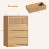 4 Drawers Dresser for Bedroom, 40" Tall Chest of Drawers with Curved Profile Design, Mid Century Fluted Storage Dressers Organizer,Natural