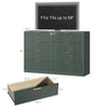55.1" W Fluted 8 Drawer Dresser for Adult,Wooden Bedroom Dresser,Dresser TV Stand up to 65" for Living Room,Green