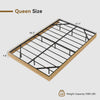 Queen Bed Frame with RGB LED Lights,Floating Bed with Fluted Design;Heavy Duty Steel, Modern Metal Queen Size Bed,Walnut