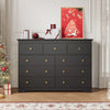 55.1" Wide Dresser for Bedroom, 9 Drawer Dresser with Large Drawers, Dresser for TVs Up to 65",Black