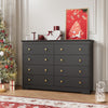 55.1" Wide Dresser for Bedroom, 8 Drawer Dresser with Large Drawers, Dresser for TVs Up to 65",Black