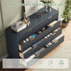 55.1" W Fluted 8 Drawer Dresser for Adult,Wooden Bedroom Dresser,Dresser TV Stand up to 65" for Living Room,Blue