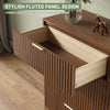 55.1" W Fluted 8 Drawer Dresser for Adult,Wooden Bedroom Dresser,Dresser TV Stand up to 65" for Living Room,Oak