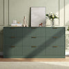 63" W Fluted 9 Drawer Dresser for Adult,Wooden Bedroom Dresser,Dresser TV Stand up to 70" for Living Room,Green