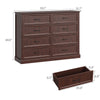 Rustic 8-Drawer Wood Dresser, Large Storage Chest Organizer with Metal Handles for Bedroom, Living Room, Farmhouse Style Furniture,Brown