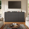 63" W Fluted 9 Drawer Dresser for Adult,Wooden Bedroom Dresser,Dresser TV Stand up to 70" for Living Room,Black