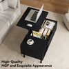 Fluted Lift Top Coffee Table with Storage, Rising Coffee Tables with Hidden Compartment, Wood Center Table for Living Room Office, Black