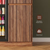 53" Mini Fridge Cabinet with Power Outlet,Fluted Coffee Bar Cabinet with Mini Fridge Space,Buffet Sideboard with Drawers,Brown