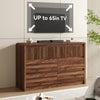 7 Drawers Dresser for Bedroom, 49.2" W Modern Chest of Drawers with Curved Profile Design, Mid Century Fluted Storage Dressers Organizer,Brown