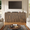 63" W Fluted 9 Drawer Dresser for Adult,Wooden Bedroom Dresser,Dresser TV Stand up to 70" for Living Room,Brown