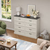 Rustic 8-Drawer Wood Dresser, Large Storage Chest Organizer with Metal Handles for Bedroom, Living Room, Farmhouse Style Furniture,White