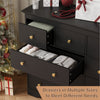 55.1" Wide Dresser for Bedroom, 10 Drawer Dresser with Large Drawers, Dresser for TVs Up to 65",Black