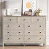 9-Drawer Dressers for Bedroom,55.1"Width Modern Chest of Drawer with Metal Handlesfor Living Room,Hallway,Entryway,Beige