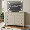 9-Drawer Dressers for Bedroom,55.1"Width Modern Chest of Drawer with Metal Handlesfor Living Room,Hallway,Entryway,Beige
