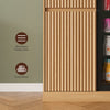 39.4" Mini Fridge Cabinet with Power Outlet,Fluted Coffee Bar Cabinet with Mini Fridge Space,Buffet Sideboard with Drawers,Natural
