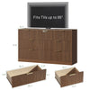 55.1" W Fluted 7 Drawer Dresser for Adult,Wooden Bedroom Dresser,Dresser TV Stand up to 65" for Living Room,Oak