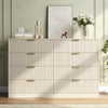 55.1" W Fluted 8 Drawer Dresser for Adult,Wooden Bedroom Dresser,Dresser TV Stand up to 65" for Living Room,Beige