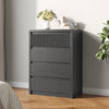 4 Drawers Dresser for Bedroom, 40" Tall Chest of Drawers with Curved Profile Design, Mid Century Fluted Storage Dressers Organizer,Black