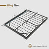 King Bed Frame with RGB LED Lights,Floating Bed with Fluted Design;Heavy Duty Steel, Modern Metal Bed Frame,Black