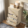 5 Drawer Dresser for Bedroom,Tall Dresser with Metal Handle,Fluted Dresser Modern Storage Cabinet for Home Office Living Room,White