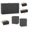 3-Piece Modern Bedroom Set - 7 Drawer Wide Dresser & Nightstands Set of 2 with Fluted Design, Anti-Tip Safety Black Natural Wood Storage Furniture for Bedroom,Hallway 7+4,Black