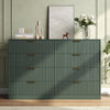 55.1" W Fluted 8 Drawer Dresser for Adult,Wooden Bedroom Dresser,Dresser TV Stand up to 65" for Living Room,Green