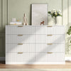 55.1" W Fluted 8 Drawer Dresser for Adult,Wooden Bedroom Dresser,Dresser TV Stand up to 65" for Living Room,White