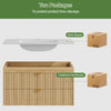 ASTUVIA 35.4" Modern Fluted Bathroom Vanity with Sink, Wall Mounted Floating Cabinets with Double Drawers, Resin Sink Combo Set with Golden Handle,Natural