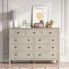 9-Drawer Dressers for Bedroom,55.1"Width Modern Chest of Drawer with Metal Handlesfor Living Room,Hallway,Entryway,Beige
