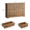 55.1" Wide Dresser for Bedroom, 9 Drawer Dresser with Large Drawers, Dresser for TVs Up to 65",Brown