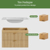 ASTUVIA 30" Modern Fluted Bathroom Vanity with Sink, Wall Mounted Floating Cabinets with Double Drawers, Resin Sink Combo Set with Golden Handle,Natural