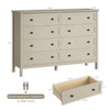 8-Drawer Dressers for Bedroom,55.1"Width Modern Chest of Drawer with Metal Handlesfor Living Room,Hallway,Entryway,Beige