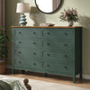 8-Drawer Dressers for Bedroom,55.1"Width Modern Chest of Drawer with Metal Handlesfor Living Room,Hallway,Entryway,Green