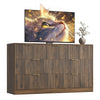 55.1" W Fluted 7 Drawer Dresser for Adult,Wooden Bedroom Dresser,Dresser TV Stand up to 65" for Living Room,Brown