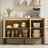 47.2" Wide Kitchen Sideboard,Buffet Cabinet with Adjustable Shelf and 2 Doors,Coffee Bar Cabinet for kitchen,Living Room,Bedroom,Natural Oak