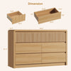 7 Drawers Dresser for Bedroom, 49.2" W Modern Chest of Drawers with Curved Profile Design, Mid Century Fluted Storage Dressers Organizer,Natural