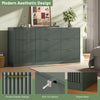 63" W Fluted 9 Drawer Dresser for Adult,Wooden Bedroom Dresser,Dresser TV Stand up to 70" for Living Room,Green