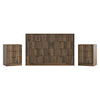 3-Piece Modern Bedroom Set - 8 Drawer Wide Dresser & Nightstands Set of 2 with Fluted Design, Anti-Tip Safety Brown Natural Wood Storage Furniture for Bedroom,Hallway 8+6,Brown