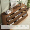63" W Fluted 9 Drawer Dresser for Adult,Wooden Bedroom Dresser,Dresser TV Stand up to 70" for Living Room,Oak