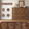 Rustic 9-Drawer Wood Dresser, Large Storage Chest Organizer with Metal Handles for Bedroom, Living Room, Farmhouse Style Furniture,Deep Brown