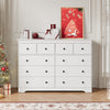55.1" Wide Dresser for Bedroom, 10 Drawer Dresser with Large Drawers, Dresser for TVs Up to 65",White
