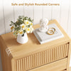 4 Drawers Dresser for Bedroom, 40" Tall Chest of Drawers with Curved Profile Design, Mid Century Fluted Storage Dressers Organizer,Natural