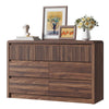 7 Drawers Dresser for Bedroom, 49.2" W Modern Chest of Drawers with Curved Profile Design, Mid Century Fluted Storage Dressers Organizer,Brown