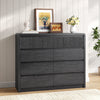 9 Fluted Drawers Dresser for Bedroom, 49.2" W Modern Chest of Drawers with Curved Profile Design, Mid Century Storage Dressers Organizer,Black