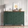 9-Drawer Dressers for Bedroom,55.1"Width Modern Chest of Drawer with Metal Handlesfor Living Room,Hallway,Entryway,Green