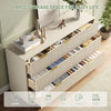 55.1" W Fluted 7 Drawer Dresser for Adult,Wooden Bedroom Dresser,Dresser TV Stand up to 65" for Living Room,Beige