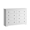 55.1" Wide Dresser for Bedroom, 8 Drawer Dresser with Large Drawers, Dresser for TVs Up to 65",White