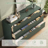 55.1" W Fluted 7 Drawer Dresser for Adult,Wooden Bedroom Dresser,Dresser TV Stand up to 65" for Living Room,Green