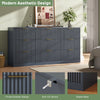 63" W Fluted 9 Drawer Dresser for Adult,Wooden Bedroom Dresser,Dresser TV Stand up to 70" for Living Room,Blue