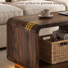Coffee Table with LED Lights, 47.2" W TV Stand Center Table with 2-Tiers for Living Room,Brown